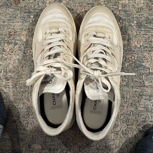 Chanel Cream Sneakers